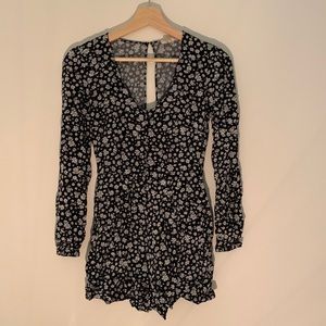 L.A. Hearts | Floral B&W Romper | Pacsun